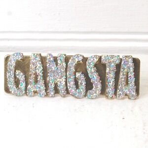 Gangsta Ring Spell out 3 Finger Adjustable Gold-tone jewelry Rubie's Costume